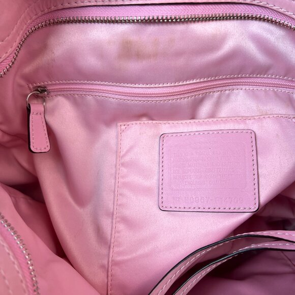 Pink Coach Signature Classic Zoe Large Hobo Bag Purse Jacquard F14709 - Picture 3 of 9